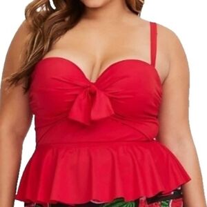 Torrid Midkini Strapless Peplum Swim Top
